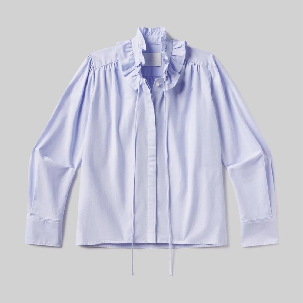 NEW Citizens of Humanity Calista Frill Collar Shirt in Blue